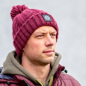 Quarry Clothing Burgundy Cable Knit Bobble